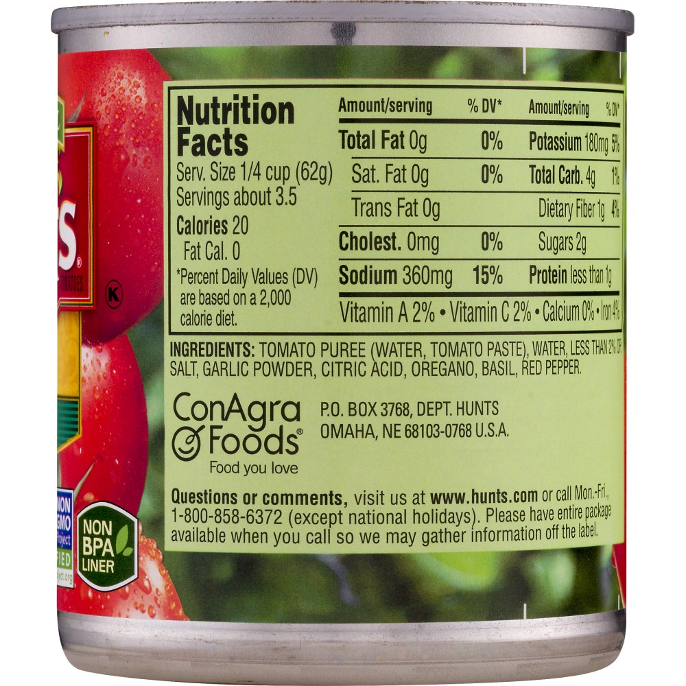 Hunts Tomato Sauce Nutrition Data Runners High Nutrition