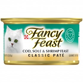 Purina Fancy Feast Classic Cod, Sole & Shrimp Feast Cat Food 3 oz