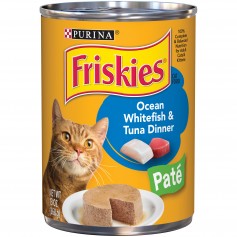 Purina Friskies Classic Pate Ocean Whitefish &And Tuna Dinner Cat Food 13 oz