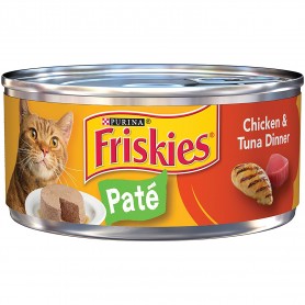 Purina Friskies Classic Pate Chicken And Tuna Dinner Cat Food 5.5 oz