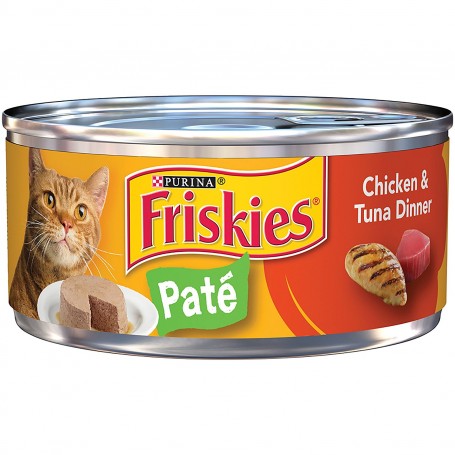 Purina Friskies Classic Pate Chicken And Tuna Dinner Cat Food 5.5 oz