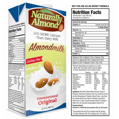 Naturally Almond Original Milk Unsweetened 32oz